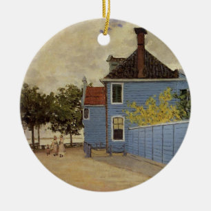 The Blue House at Zaandam by Claude Monet Ceramic Tree Decoration