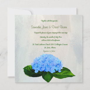 The Blue Hydrangea Custom Wedding Invitation