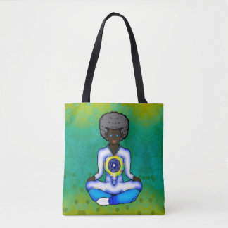 The blue light of protection tote bag