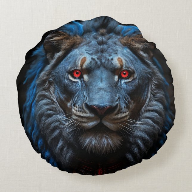 the blue lion round cushion (Back)