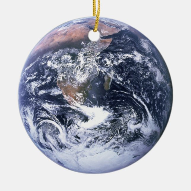 The Blue Marble Earth Photo Ceramic Tree Decoration (Front)