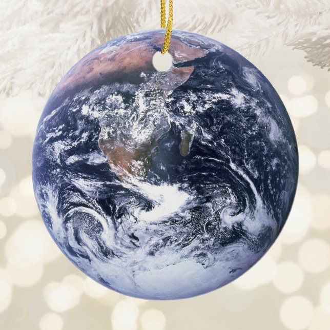 The Blue Marble Earth Photo Ceramic Tree Decoration (The Blue Marble Earth Photo Ceramic Ornament)