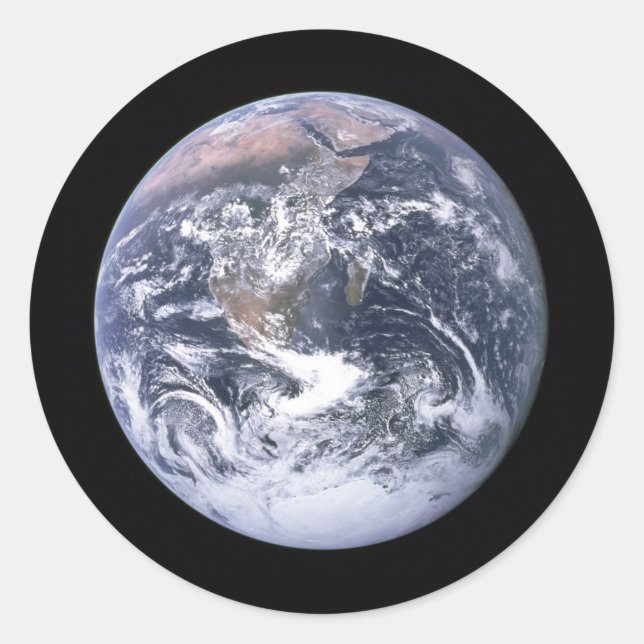 "The Blue Marble" Earth seem from Apollo 17 Classic Round Sticker (Front)