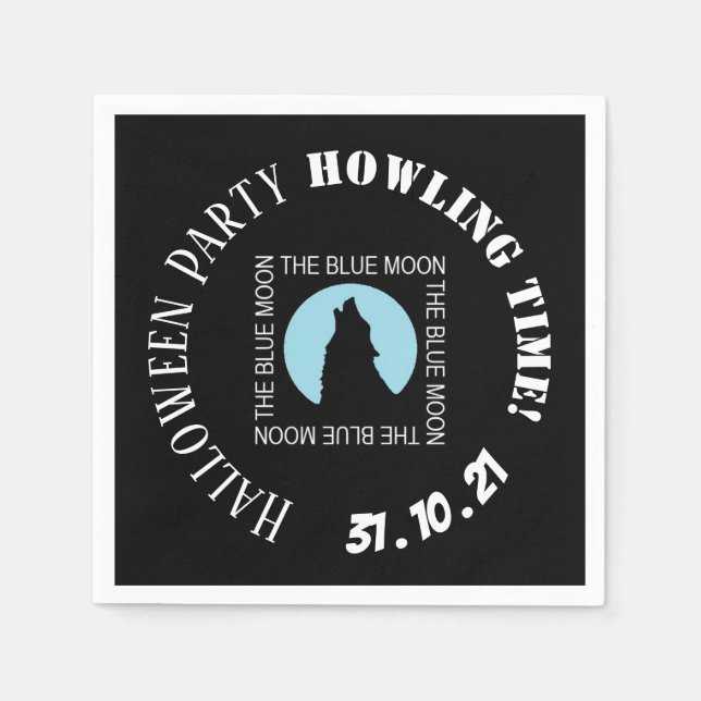 The Blue Moon, Halloween Party Napkin (Front)