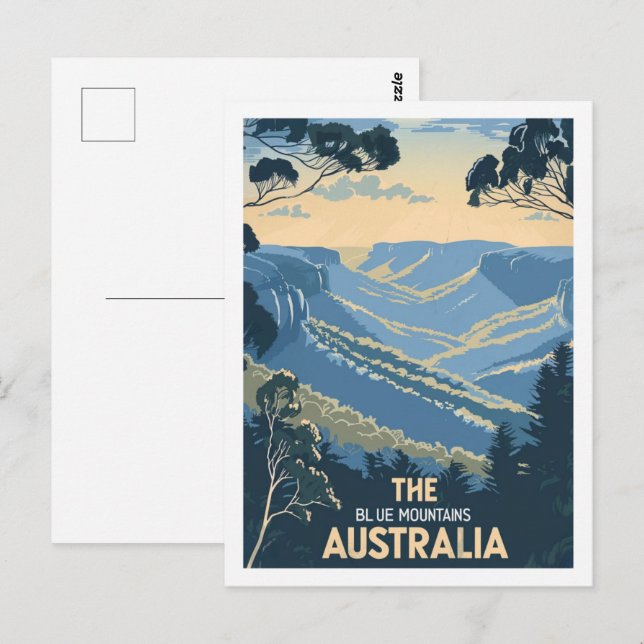 The Blue Mountains Australia Vintage Travel Place Postcard (Front/Back)