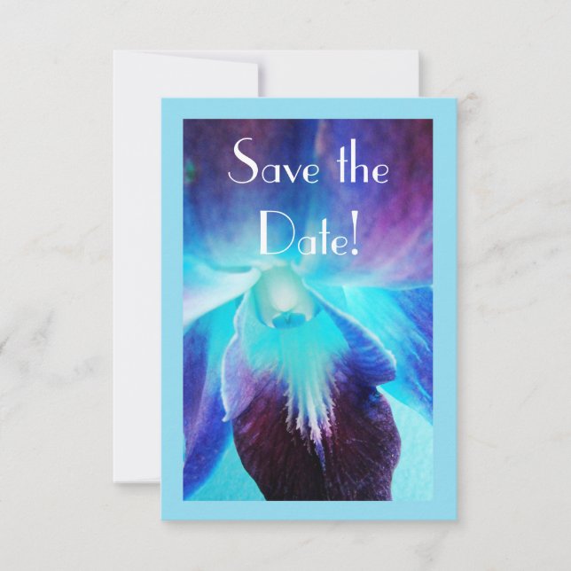 The Blue Orchid Save the Date Announcement (Front)