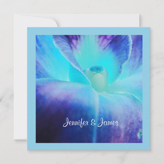 The Blue Orchid Wedding Invitation (Front)