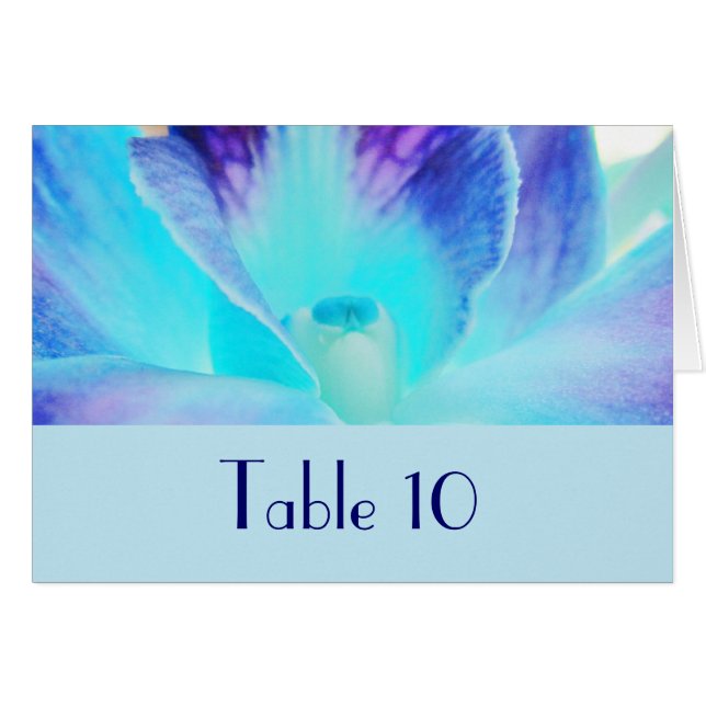 The Blue Orchid Wedding Table Card (Front Horizontal)