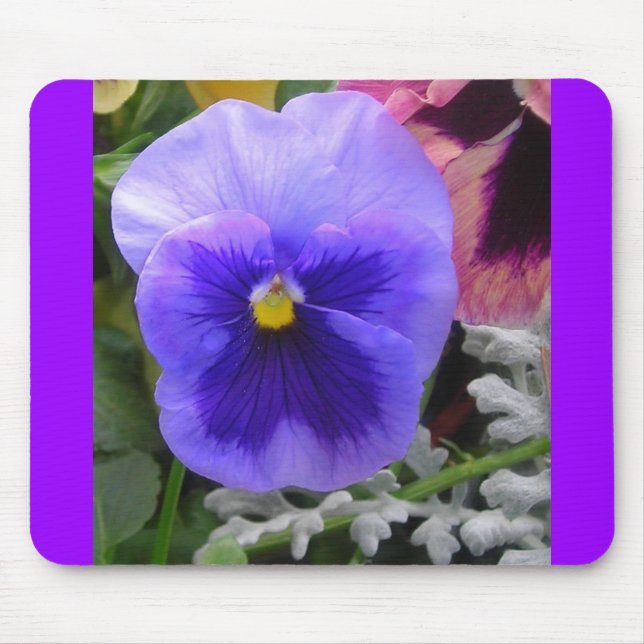 The Blue Pansy Mouse Mat (Front)