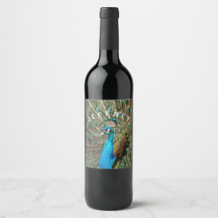 The blue peacock wine label