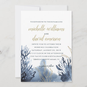 The blue Reef   Nautical Wedding Invitation
