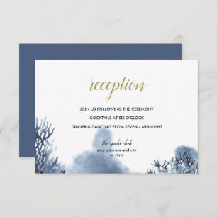The blue Reef Nautical Wedding reception Invitation