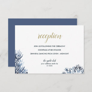 The blue Reef Nautical Wedding reception Invitation