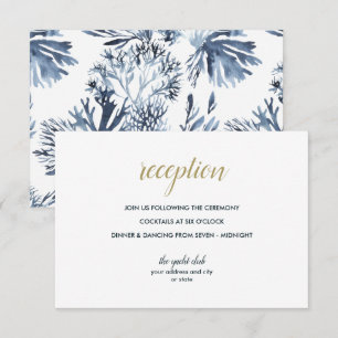 The blue Reef Nautical Wedding reception Invitation
