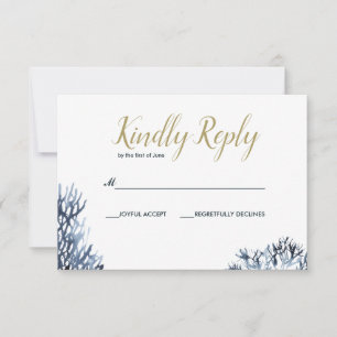 The blue Reef Nautical Wedding RSVP