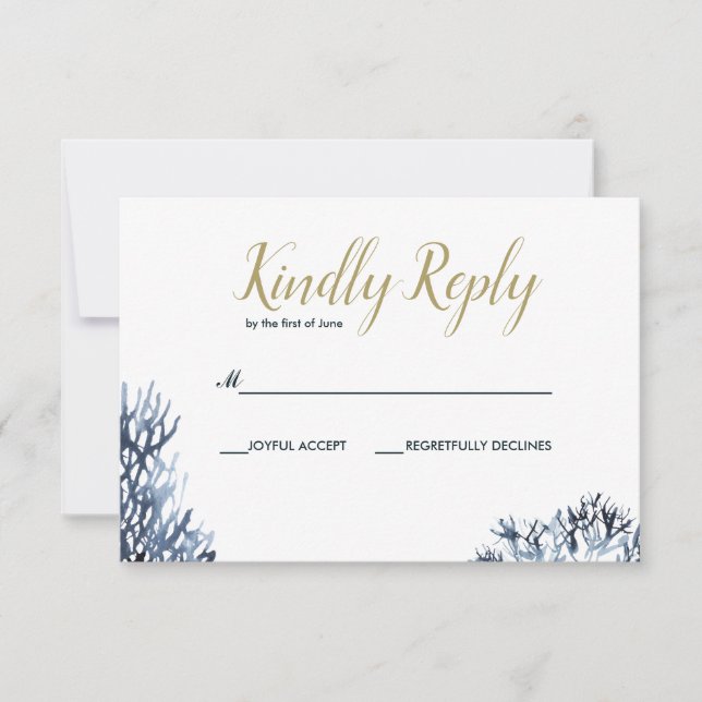 The blue Reef | Nautical Wedding RSVP Card (Front)
