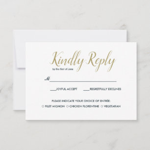 The blue Reef Wedding RSVP with meal choise