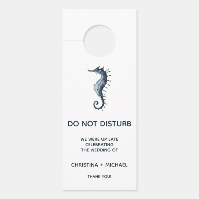The Blue Seahorse |  Wedding Guest Door Hanger (Front)