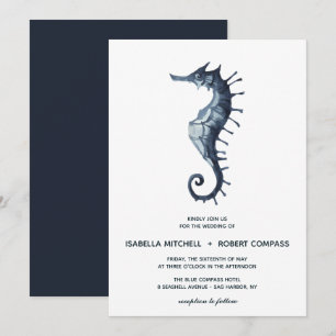 The Blue Seahorse Wedding Invitation