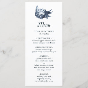The Blue Seashell    Nautical Wedding Menu