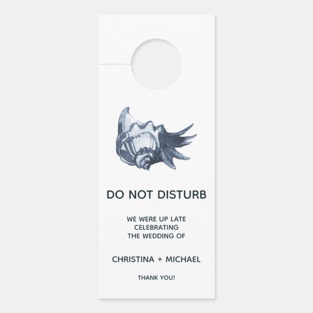 The Blue Seashell |  Wedding Guest Door Hanger (Front)