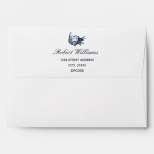 The Blue seashell     Wedding Personalised Envelope