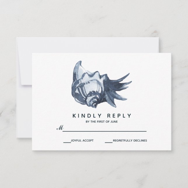 The Blue Seashell | Wedding RSVP (Front)