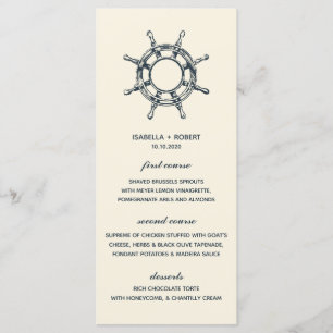 The Blue Ship's Wheel   Nautical Wedding Menu