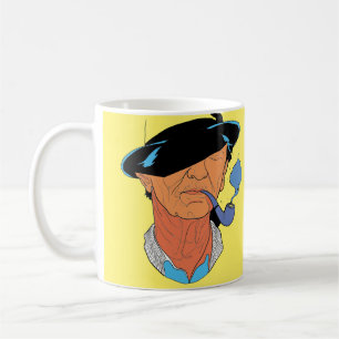 The Blue Smoke Sailor: Minimalist Portrait Coffee Mug
