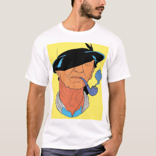 The Blue Smoke Sailor: Minimalist Portrait T-Shirt