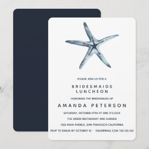 The Blue Starfish Bridesmaids Luncheon Wedding Invitation