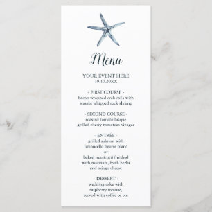 The Blue Starfish    Nautical Wedding  Menu