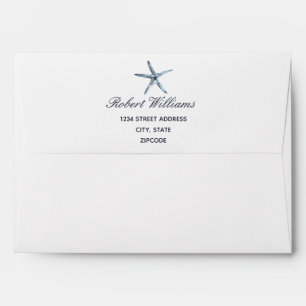 The Blue starfish Wedding Personalised Envelope
