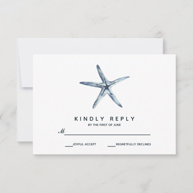 The Blue Starfish | Wedding RSVP Card (Front)