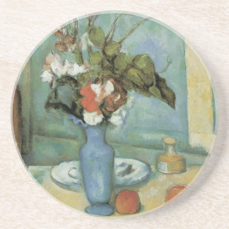The Blue Vase (Flowers and Fruit) by Paul Cezanne Coaster