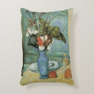 The Blue Vase (Flowers and Fruit) by Paul Cezanne Decorative Cushion