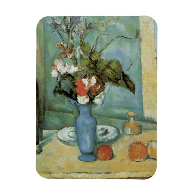 The Blue Vase (Flowers and Fruit) by Paul Cezanne Magnet (Vertical)