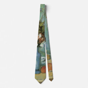 The Blue Vase (Flowers and Fruit) by Paul Cezanne Tie