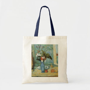The Blue Vase (Flowers and Fruit) by Paul Cezanne Tote Bag