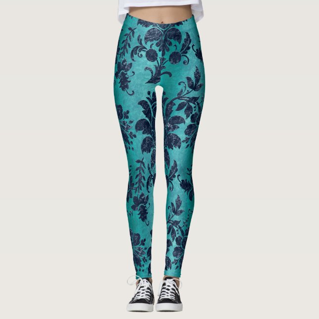 The Blue Velvet  Series Design 7  Leggings (Front)