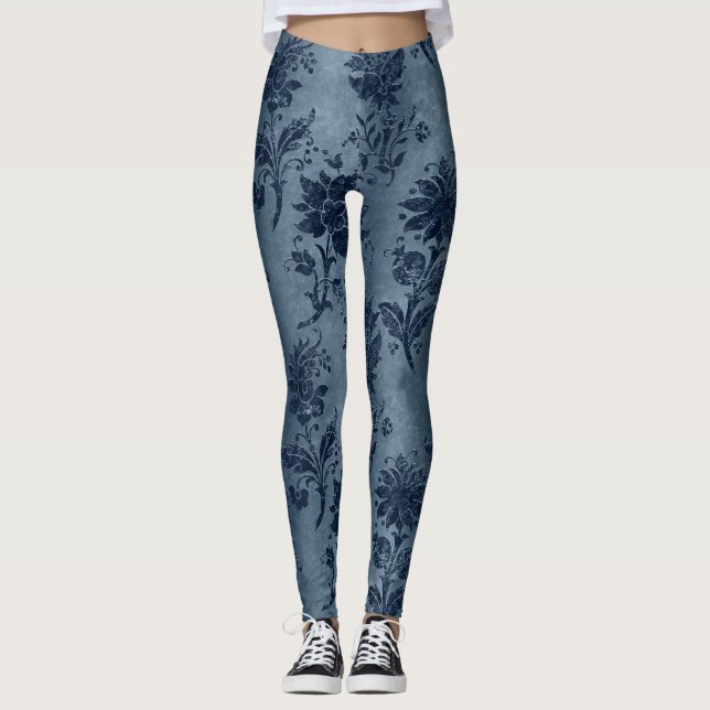 The Blue Velvet  Series Design 9  Leggings (Front)