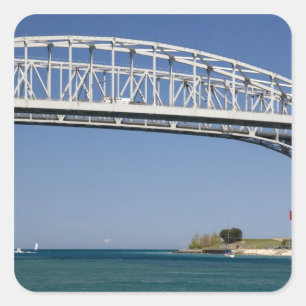 The Blue Water Bridge is a twin-span bridge 2 Square Sticker