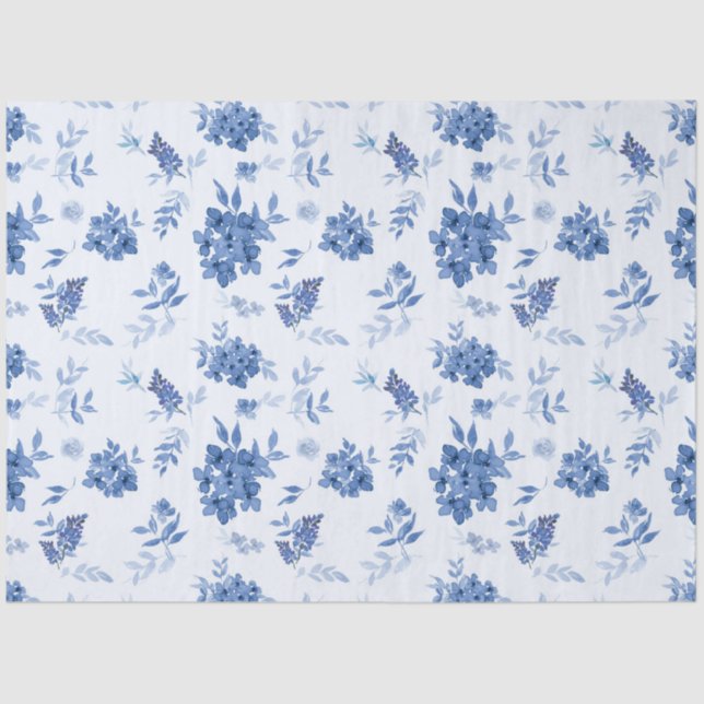 The Blue Watercolor Series Design 10 Tissue Paper (Front)