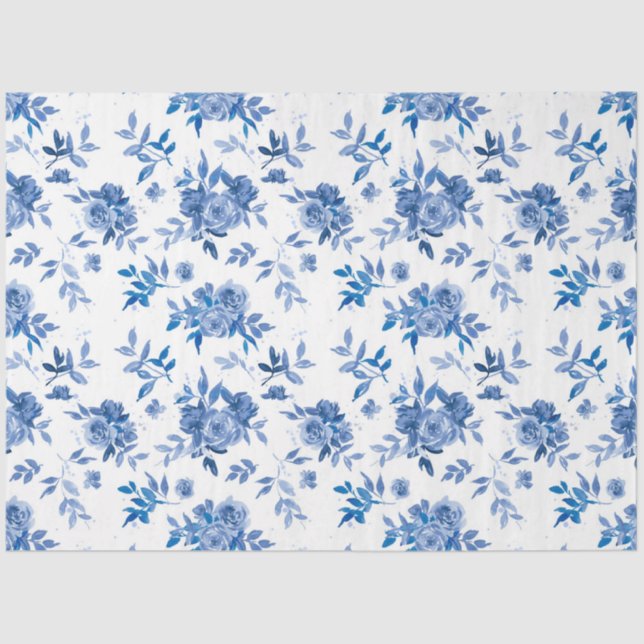 The Blue Watercolor Series Design 6 Tissue Paper (Front)