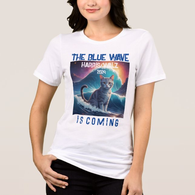 The blue Wave Is Coming 2024 Tri-Blend Shirt (Front)