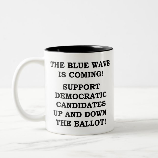 THE BLUE WAVE IS COMING! Two-Tone COFFEE MUG (Left)