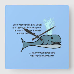 The Blue Whale... Square Wall Clock