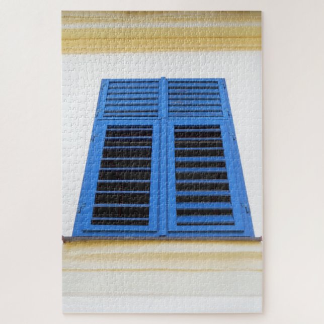 The Blue Wooden Window Shutters Jigsaw Puzzle (Vertical)
