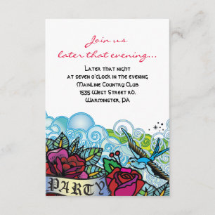 THE BLUEBIRD STAR OF DAVID Bat Mitzvah Party Card