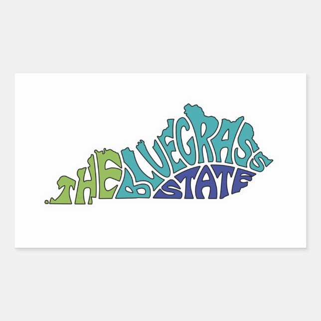 The Bluegrass State - Kentucky Rectangular Sticker (Front)